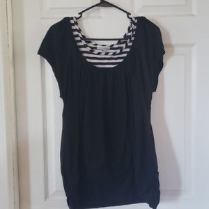 Black top with black and white tank